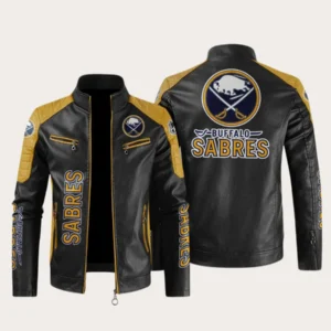NHL Buffalo Sabres Block Leather Jacket For Sale