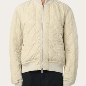 Sonny Hayes F1 2025 Brad Pitt Off White Quilted Bomber Jacket For Sale